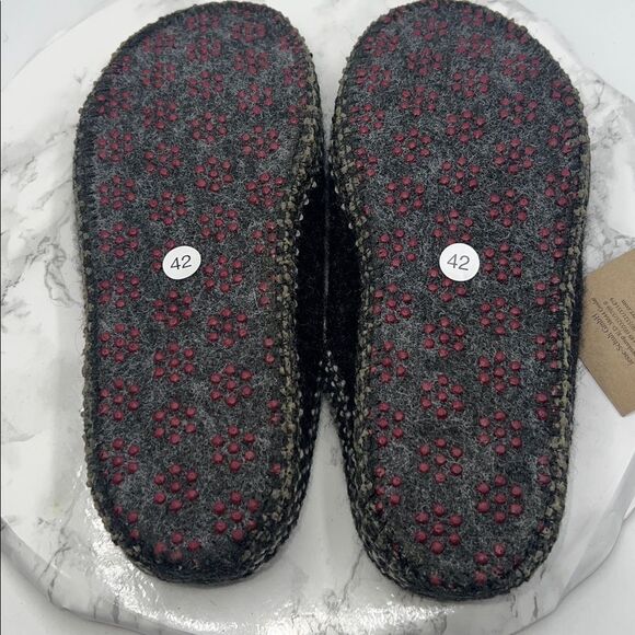 HAFLINGER AS Classic Charcoal Wool Slipper-9 NEW! - Picture 9 of 9